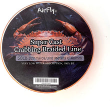 Load image into Gallery viewer, AirFly® Super Cast Crabbing Braided Line 50LB 328 Yards, 300 Meter, Orange