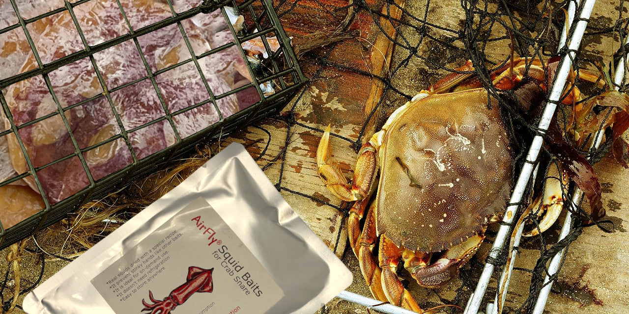 AirFly Dried Squid Baits for Crab Snare, Crab Trap, Real Squid Ready to Use as Crab Bait, No Refrigeration, 4 Packs