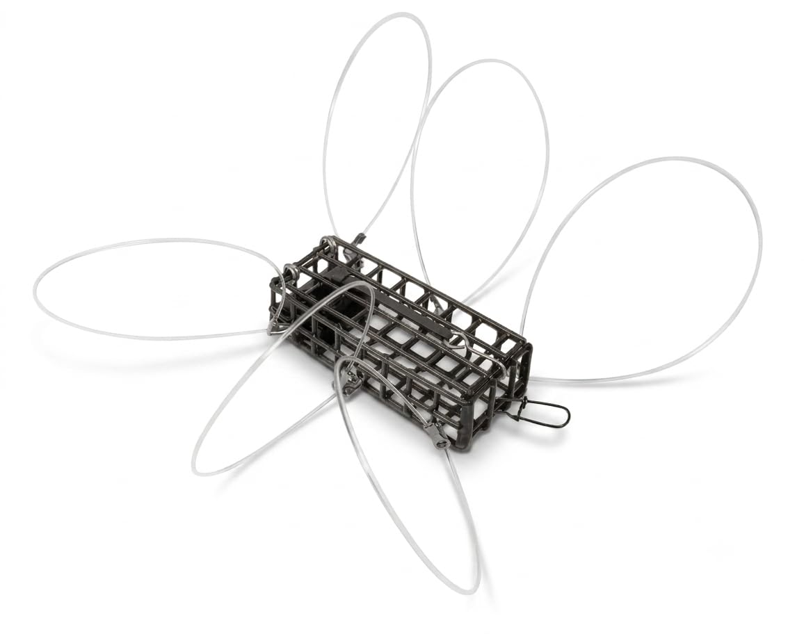 AirFly Pro Castable Crab Trap for Fishing Pole, 6-Loop Lead-Free Crab Loops with 3 oz Pyramid Sinker, 8 oz Total, Rust-Resistant Crabbing Gear for Dungeness, Rock & Blue Crab, Made in USA