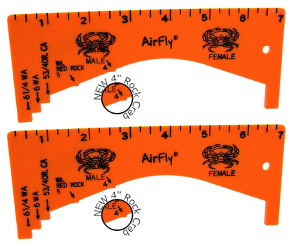 AirFly Dungeness Crab Gauge - Measure for California, Washington & Oregon - Orange