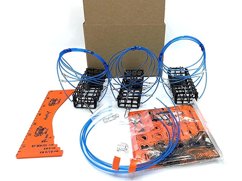 AirFly Crab Trap Snares Standard 3 Pack with 6 Replacement Loops Gauge & Glove, Gauge