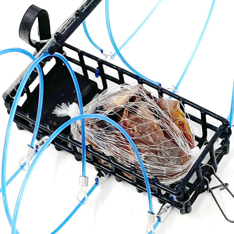 crab net fishing tips AirFly Dried Squid Bait in Mesh Net 4-Pack