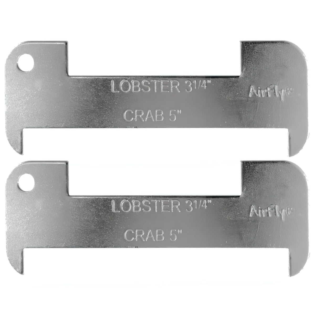 AirFly 2 Pack Aluminum Crab and Lobster Gauge, 5 in and 3-1/4 in slots