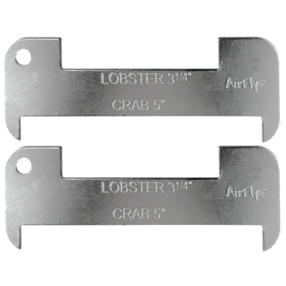 AirFly 2 Pack Aluminum Crab and Lobster Gauge, 5 in and 3-1/4 in slots