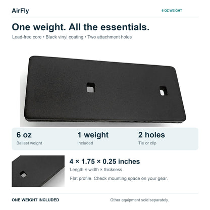 AirFly 6 oz Lead-Free Crab Trap Weight, Flat Vinyl-Coated Sinker - Two Tie Holes, for Castable Traps, Crab Snares, Hoop 