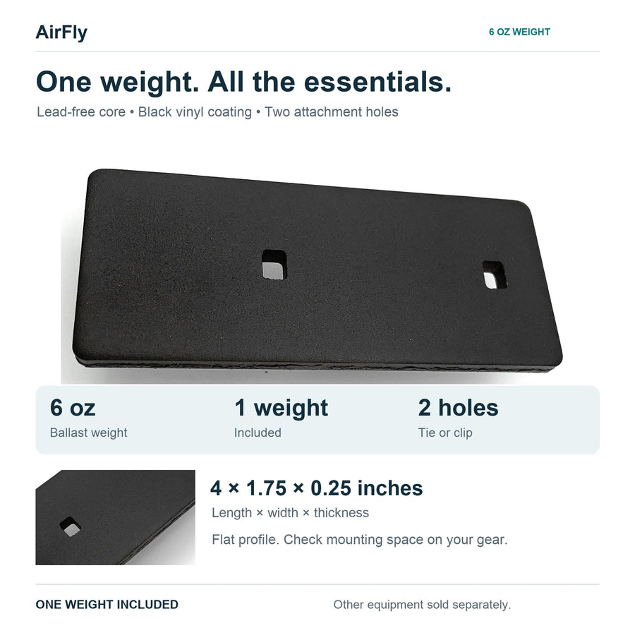 AirFly 6 oz Lead-Free Crab Trap Weight, Flat Vinyl-Coated Sinker - Two Tie Holes, for Castable Traps, Crab Snares, Hoop 
