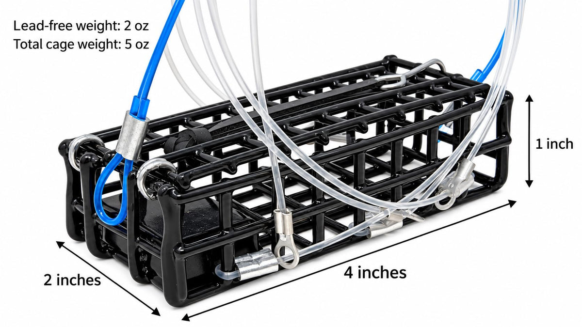 AirFly Castable Dungeness Crab Trap for Fishing Pole, 6 Loops