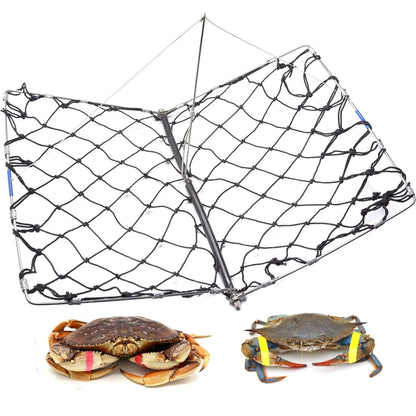AirFly Foldable Crabjaw Trap with Bait Clip - Redesigned Rectangle Castable Crab Hawk Pot/Ring for Dungeness and Blue Crabs in Florida, Oregon, Washington, Texas, and California  (1pcs)