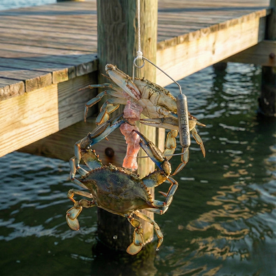 Bulk Sales /// AirFly Blue Crab Trap Throw Line Kit - 30ft Cotton Hand Lines with Heavy Sinkers, 3 Pack