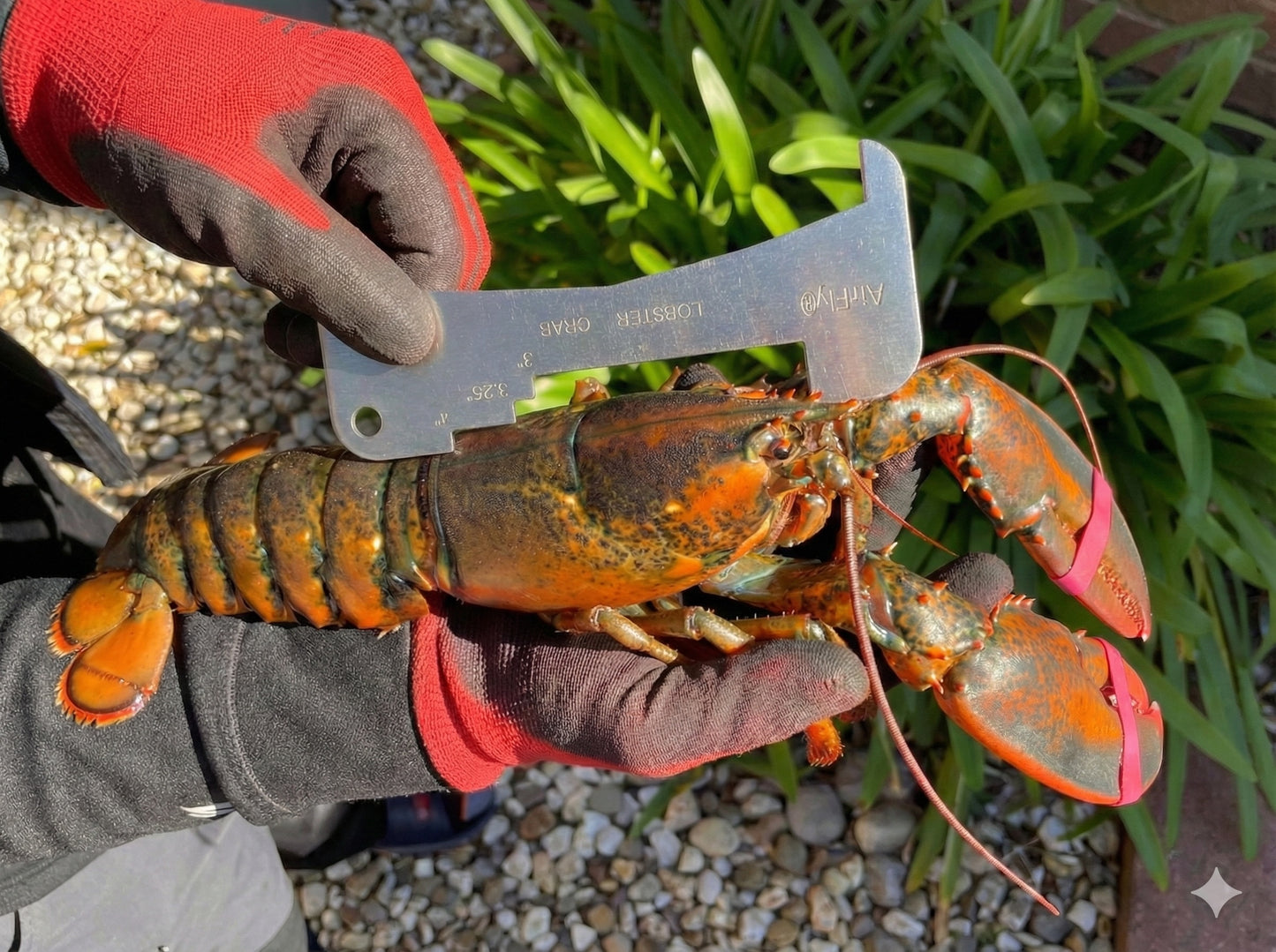 AirFly Aluminum Crab & Lobster Gauge – All-in-One Measuring Tool for Dungeness, Blue, Rock Crab & Lobster (3” to 5-3/4”) – Rust-Resistant Ruler for CA, East Coast, Gulf & Canada – Designed in USA