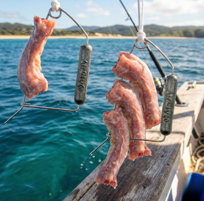 AirFly Crab Throw Line Kit, 3-Pack – 30 ft Heavy-Duty Cotton Hand Lines with Lead Sinkers – Perfect for Saltwater, Pier & Dock Blue Crabbing – Designed in USA