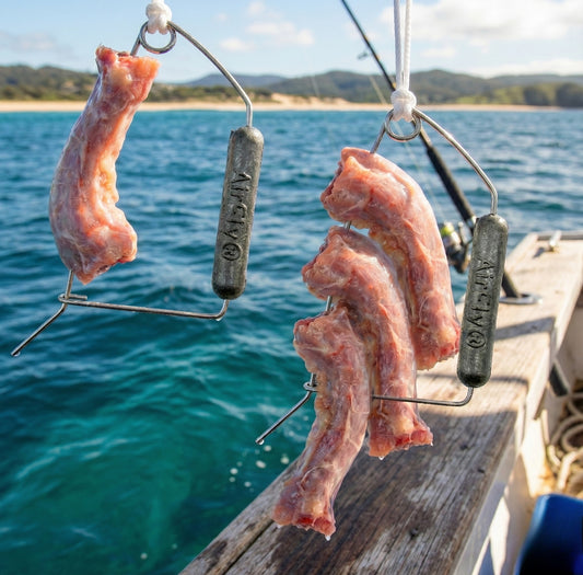 AirFly Crab Throw Line Kit, 3-Pack – 30 ft Heavy-Duty Cotton Hand Lines with Lead Sinkers – Perfect for Saltwater, Pier & Dock Blue Crabbing – Designed in USA