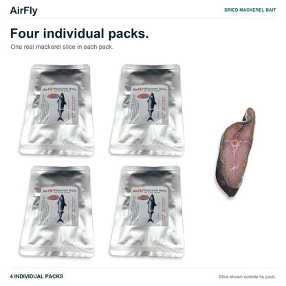 AirFly Dried Mackerel Fishing & Crab Bait, 4 Packs - Real Fish Bait for Crab Traps, Crab Snares & Hoop Nets, Ready to Us