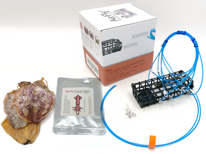 AirFly 6-Loop 5oz Crab Snare for Fishing Poles: Perfect for Catching Dungeness, Rock, and Blue Crabs, Made in The USA (Includes Bait and Reserve Loops)