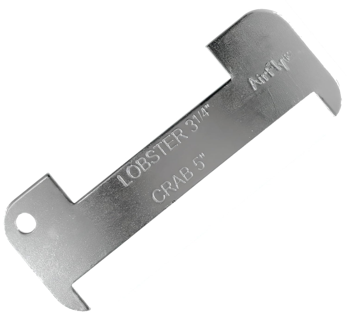 AirFly Aluminum Crab & Lobster Gauge, 5 in & 3¼ in Slots - Blue Crab, American & Spiny Lobster, Laser-Etched, 1 or 2 Pac