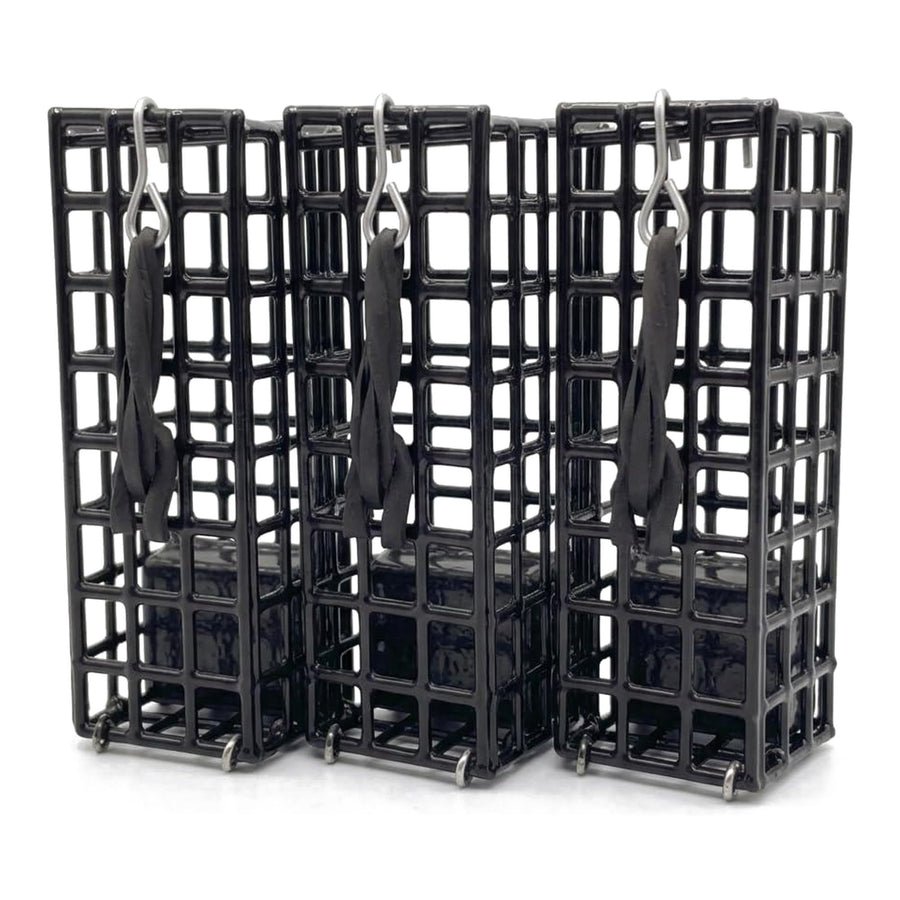 AirFly 3 Pack Weighted Crab Bait Cage, 4x2x1 in, Lead-Free 5 oz - For Throw Lines, Loop Traps, Crab Pots, Hoop Nets & Ri