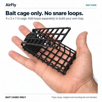AirFly 3 Pack Weighted Crab Bait Cage, 4x2x1 in, Lead-Free 5 oz - For Throw Lines, Loop Traps, Crab Pots, Hoop Nets & Ri