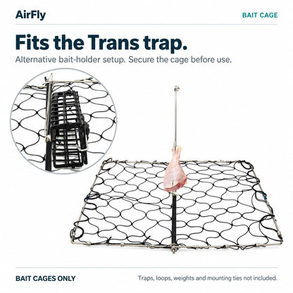 AirFly 3 Pack Weighted Crab Bait Cage, 4x2x1 in, Lead-Free 5 oz - For Throw Lines, Loop Traps, Crab Pots, Hoop Nets & Ri