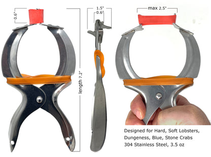 AirFly Crab, Lobster Claw Rubber Bands, Protect Lobsters & Crabs, Cook Safe FDA-Compliant Silicone, Made in USA - Binder Pliers (no bands)