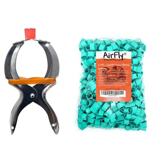 AirFly Crab, Lobster Claw Rubber Bands, Protect Lobsters & Crabs, Cook Safe FDA-Compliant Silicone, Made in USA - 600 pcs - Binder&Green Bag