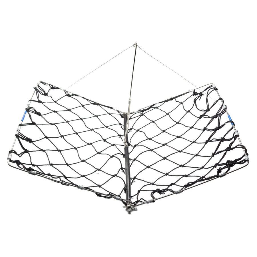 AirFly Castable Folding Crab Trap for Fishing Rod, Dungeness and Blue Crab - 1 Folding Trap, Stainless Steel Frame, Buil
