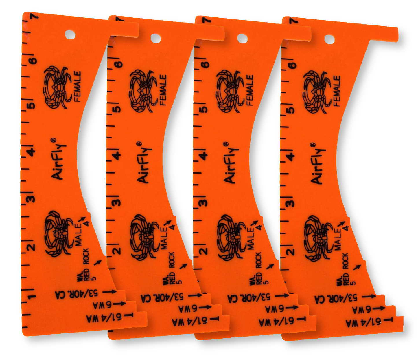 AirFly Dungeness Crab Gauge - Measure for California, Washington & Oregon - Orange