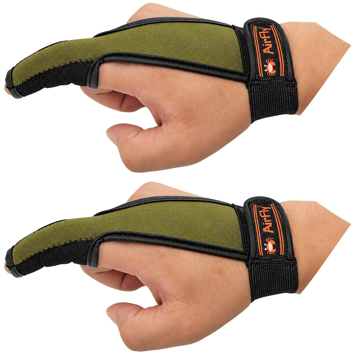 AirFly 2 Pack Surf Casting Glove, Single Finger Anti-Slip Protector - Open Tip, Takes Braid Off Your Finger, Adjustable 
