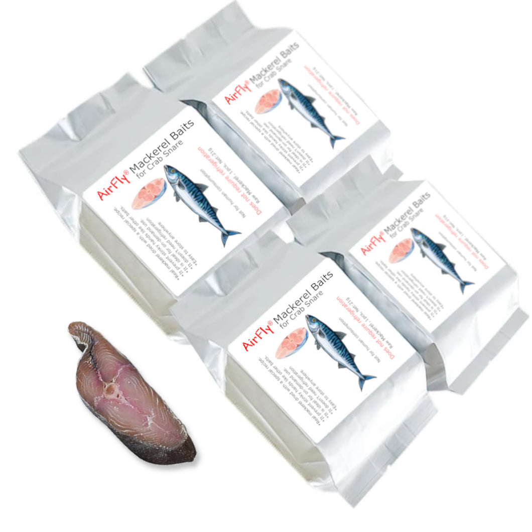 AirFly Dried Mackerel Baits for Crab Snare, Crab Trap, Real Mackerel Ready to Use as Crab Bait, No Refrigeration, 4 Packs