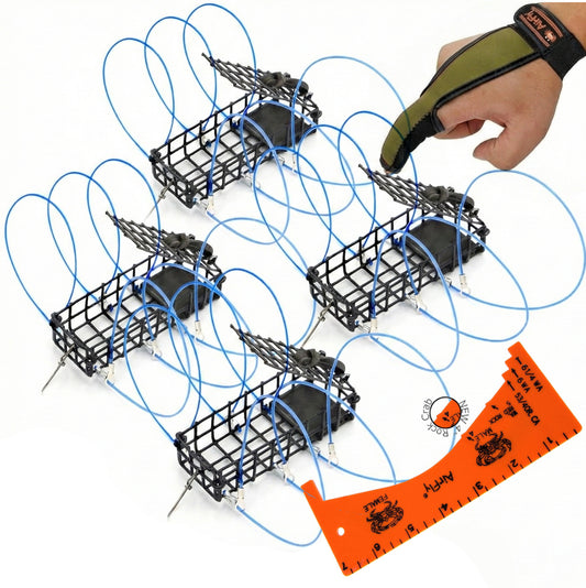 AirFly Heavy Surf 6-Loop Crab Trap for Fishing Poles – Lead-Free, USA-Made, Premium Durable Loops – Ideal for Dungeness, Blue, Rock Crabs