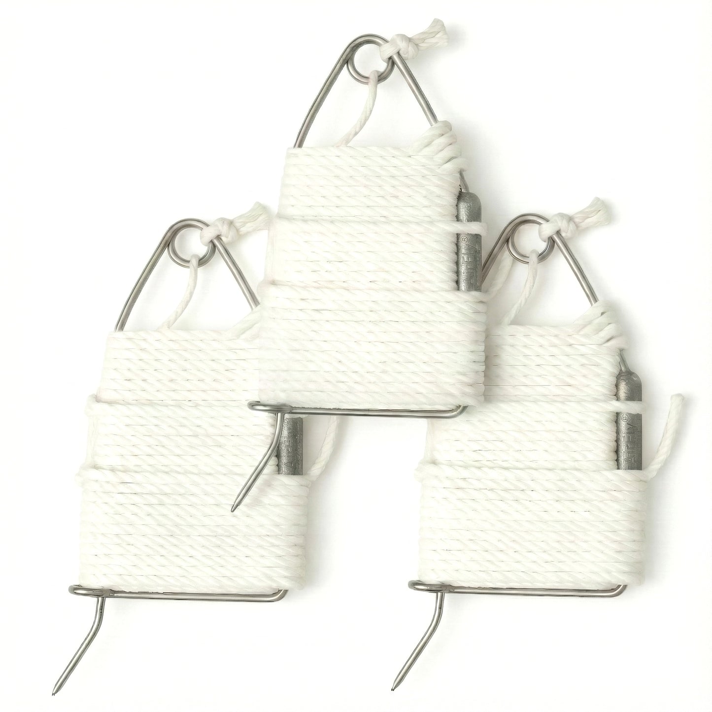 AirFly Crab Throw Line Kit, 3-Pack – 30 ft Heavy-Duty Cotton Hand Lines with Lead Sinkers – Perfect for Saltwater, Pier & Dock Blue Crabbing – Designed in USA