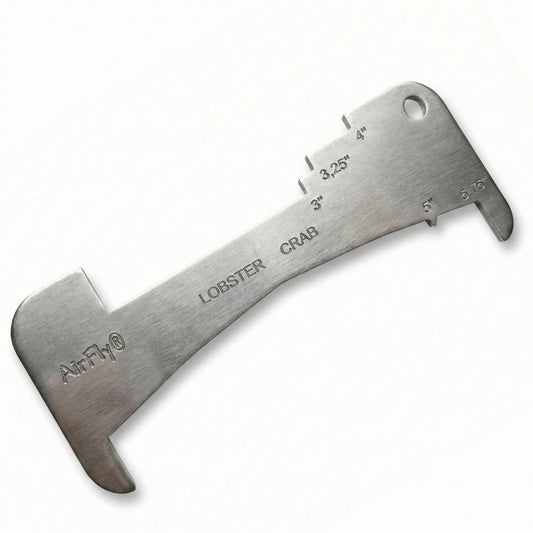 Bulk Sales /// AirFly Aluminum Crab & Lobster Gauge – All-in-One Measuring Tool for Dungeness, Blue, Rock Crab & Lobster (3” to 5-3/4”) – Rust-Resistant Ruler for CA, East Coast, Gulf & Canada – Designed in USA