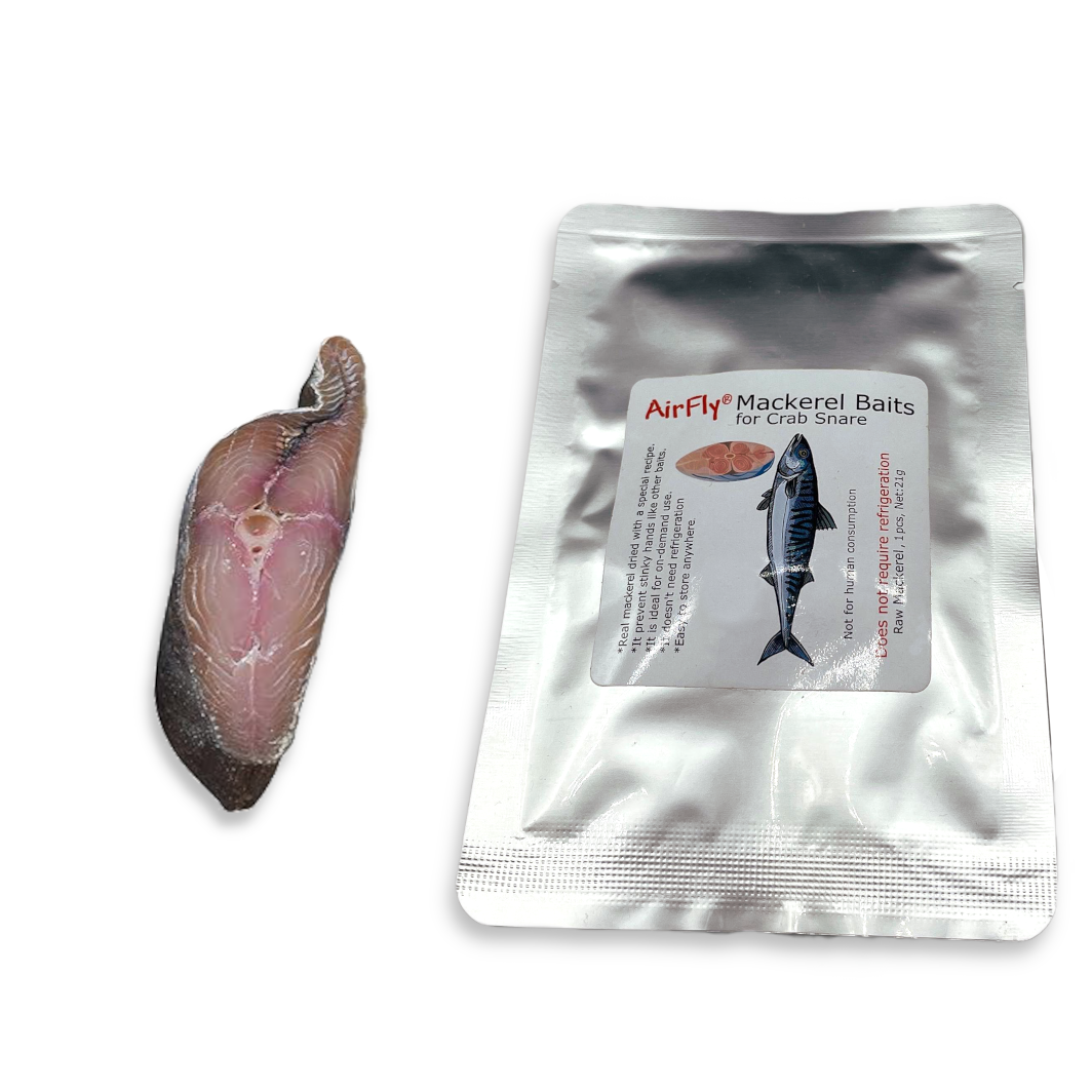 AirFly Dried Mackerel Baits for Crab Snare, Crab Trap, Real Mackerel Ready to Use as Crab Bait, No Refrigeration, 4 Packs