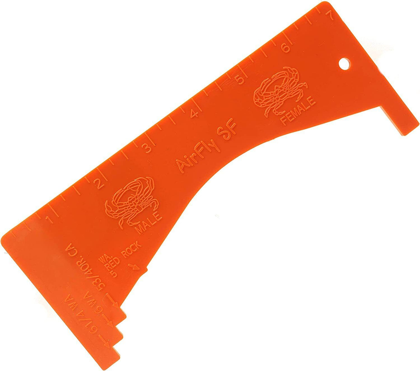 AirFly Dungeness Crab Gauge - Measure for California, Washington & Oregon - Orange