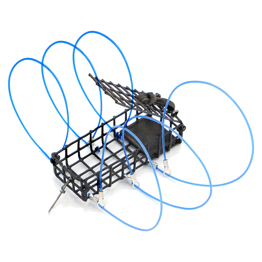 AirFly Crab Snare for Fishing Rod - 6-Loop Weighted Castable Dungeness & Blue Crab Trap, 1 or 2 Pack