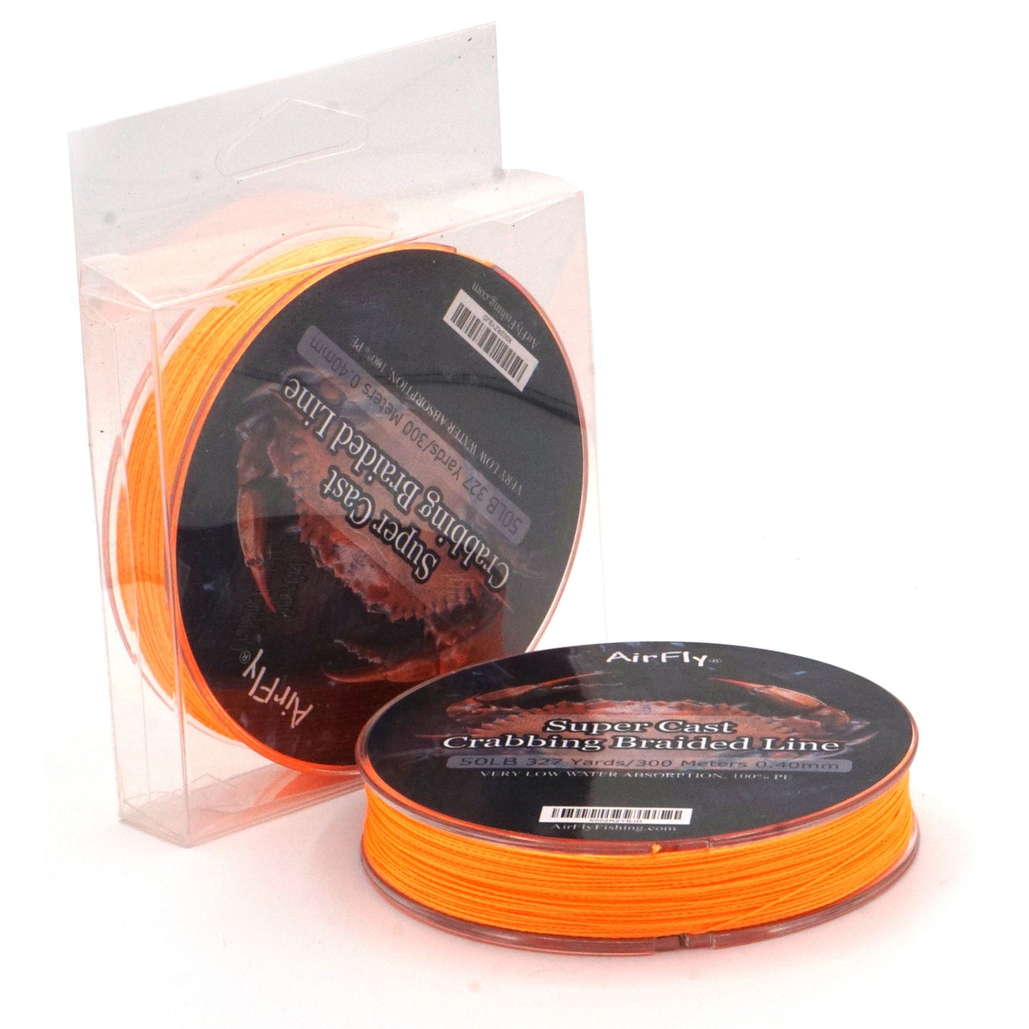 AirFly® Super Cast Crabbing Braided Line 50LB 328 Yards, 300 Meter, Orange
