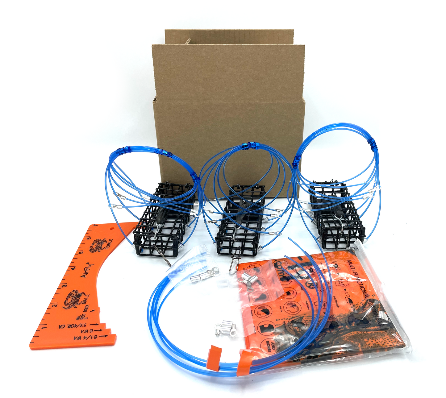 AirFly Crab Trap Snares Standard 3 Pack with 6 Replacement Loops Gauge & Glove, Gauge