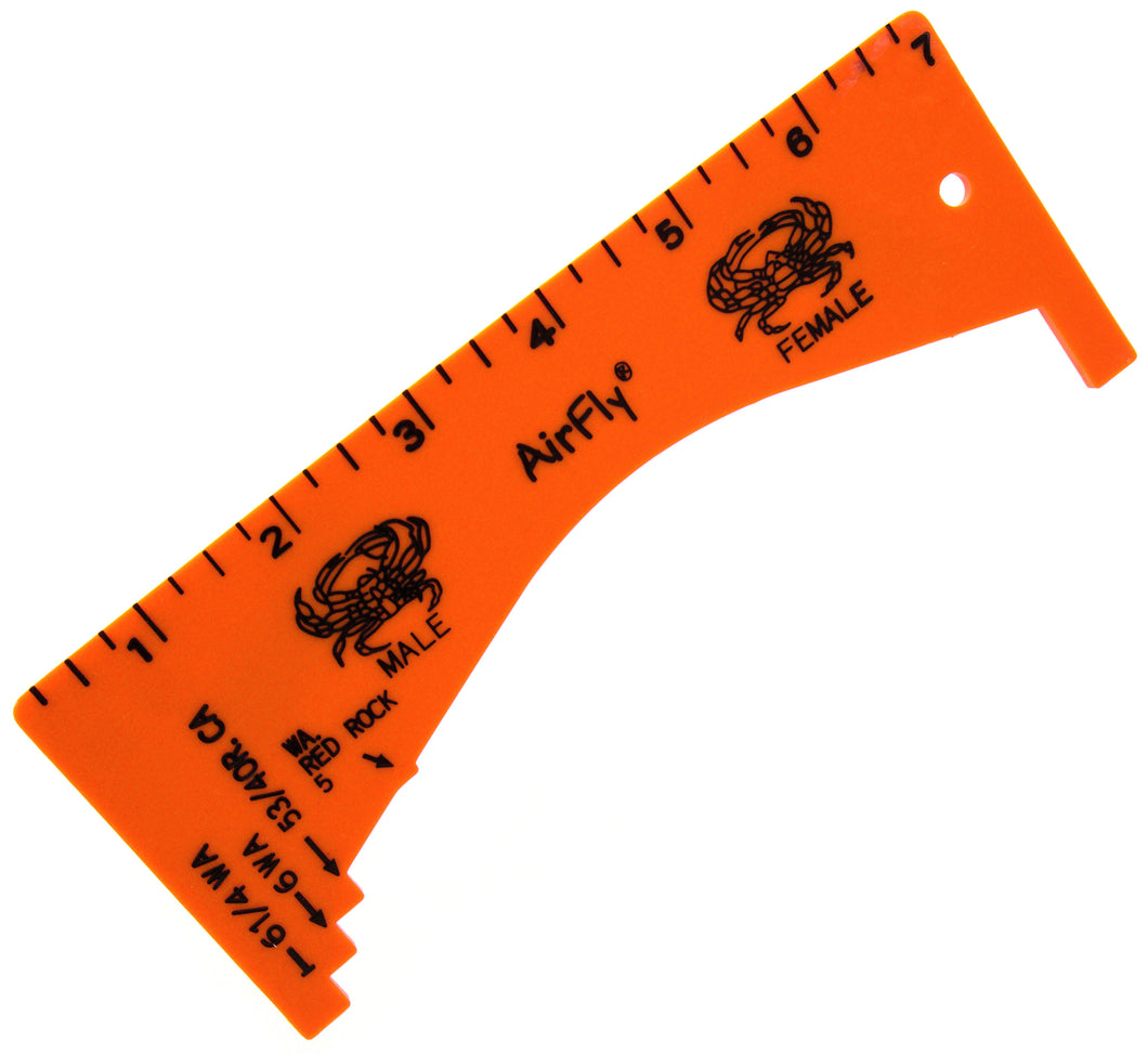 AirFly® Dungeness Crab Gauge - Measure for California, Washington & Oregon (Concave-Black)